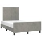 vidaXL Estructura cama con cabecero terciopelo gris claro 120x190 cm vidaXL Estructura cama con cabecero terciopelo gris claro 120x190 cm