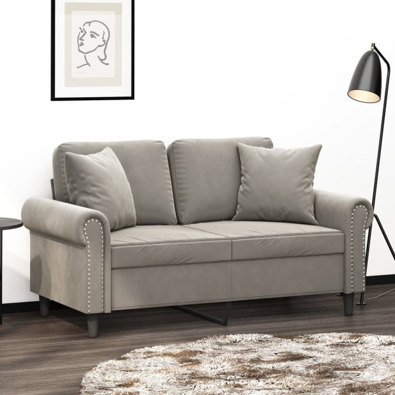 vidaXL Cojines decorativos 2 uds terciopelo gris claro 40x40 cm vidaXL Cojines decorativos 2 uds terciopelo gris claro 40x40 cm