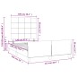 vidaXL Estructura cama con cabecero terciopelo gris claro 120x190 cm vidaXL Estructura cama con cabecero terciopelo gris claro 120x190 cm