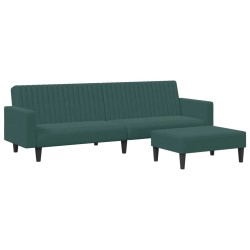 vidaXL Juego de sofás 2 piezas terciopelo verde oscuro
