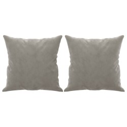 vidaXL Cojines decorativos 2 uds terciopelo gris claro 40x40 cm