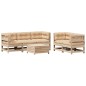 vidaXL Juego de muebles de jardín 6 pzas y cojines madera maciza pino