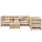 vidaXL Juego de muebles de jardín 6 pzas y cojines madera maciza pino