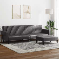 vidaXL Juego de sofás 2 piezas cuero sintético gris