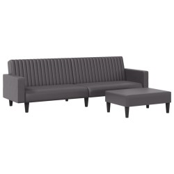 vidaXL Juego de sofás 2 piezas cuero sintético gris