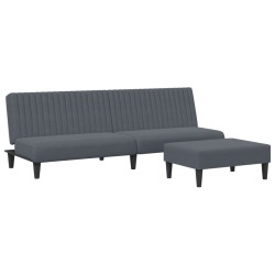 vidaXL Juego de sofás 2 piezas terciopelo gris oscuro