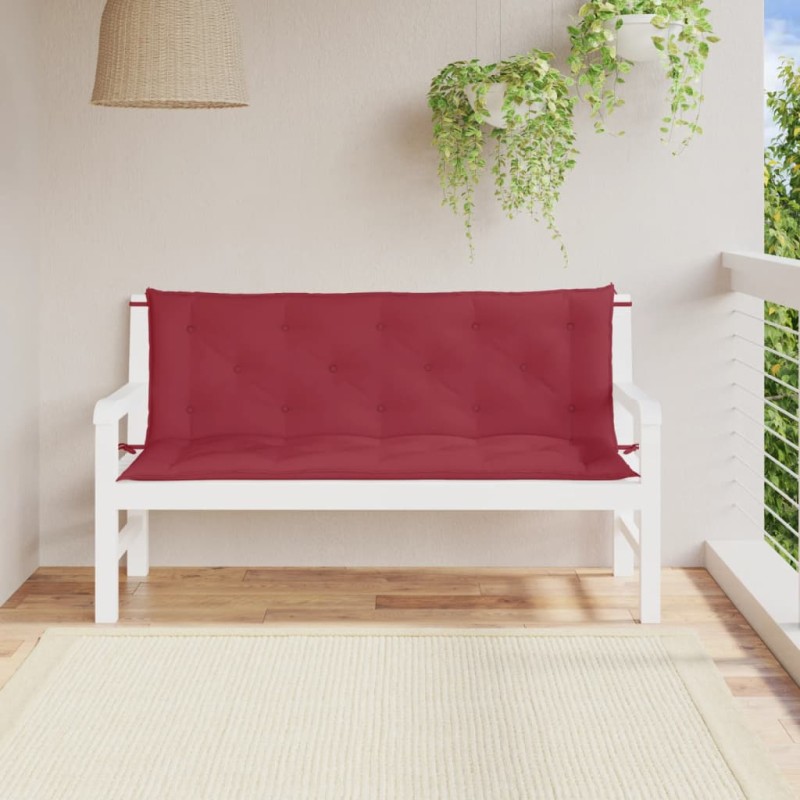 vidaXL Cojines de banco de jardín 2 uds rojo tinto 150x50x7 cm vidaXL Cojines de banco de jardín 2 uds rojo tinto 150x50x7 cm