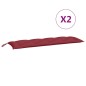 vidaXL Cojines de banco de jardín 2 uds rojo tinto 150x50x7 cm vidaXL Cojines de banco de jardín 2 uds rojo tinto 150x50x7 cm
