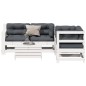 vidaXL Set muebles jardín 5 pzas con cojines madera maciza pino blanco vidaXL Set muebles jardín 5 pzas con cojines madera maciza pino blanco