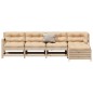vidaXL Juego de muebles de jardín 5 pzas y cojines madera maciza pino vidaXL Juego de muebles de jardín 5 pzas y cojines madera maciza pino