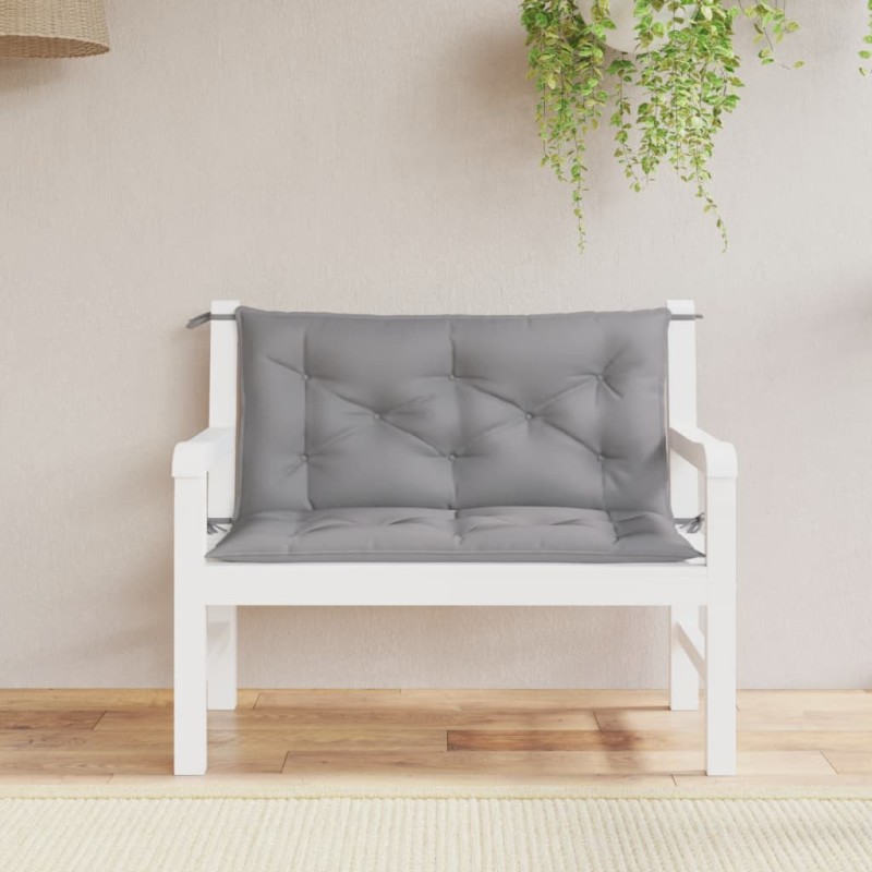 vidaXL Cojines de banco de jardín 2 uds tela Oxford gris 100x50x7 cm vidaXL Cojines de banco de jardín 2 uds tela Oxford gris 100x50x7 cm