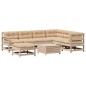 vidaXL Muebles de jardín 8 pzas y cojines madera maciza pino vidaXL Muebles de jardín 8 pzas y cojines madera maciza pino