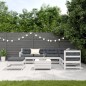 vidaXL Set muebles jardín con cojines 8 pzas madera maciza pino blanco vidaXL Set muebles jardín con cojines 8 pzas madera maciza pino blanco