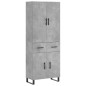 vidaXL Aparador alto madera contrachapada gris hormigón 69,5x34x180 cm vidaXL Aparador alto madera contrachapada gris hormigón 69,5x34x180 cm