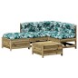 vidaXL Juego de muebles jardín 5 pzas y cojines madera pino impregnada