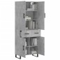 vidaXL Aparador alto madera contrachapada gris hormigón 69,5x34x180 cm vidaXL Aparador alto madera contrachapada gris hormigón 69,5x34x180 cm