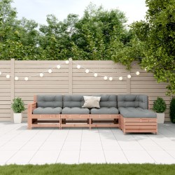 vidaXL Juego de muebles jardín 5 pzas y cojines madera abeto Douglas