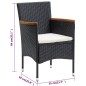 vidaXL Juego de comedor de jardín 9 piezas con cojines negro vidaXL Juego de comedor de jardín 9 piezas con cojines negro