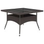 vidaXL Set de comedor de jardín 9 pzas ratán PE vidrio templado marrón vidaXL Set de comedor de jardín 9 pzas ratán PE vidrio templado marrón