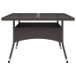 vidaXL Set de comedor de jardín 9 pzas ratán PE vidrio templado marrón vidaXL Set de comedor de jardín 9 pzas ratán PE vidrio templado marrón