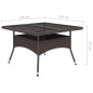 vidaXL Set de comedor de jardín 9 pzas ratán PE vidrio templado marrón vidaXL Set de comedor de jardín 9 pzas ratán PE vidrio templado marrón