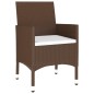 vidaXL Set de comedor de jardín 7 pzas ratán PE vidrio templado marrón vidaXL Set de comedor de jardín 7 pzas ratán PE vidrio templado marrón