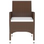 vidaXL Set de comedor de jardín 7 pzas ratán PE vidrio templado marrón vidaXL Set de comedor de jardín 7 pzas ratán PE vidrio templado marrón