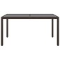 vidaXL Set de comedor de jardín 7 pzas ratán PE vidrio templado marrón vidaXL Set de comedor de jardín 7 pzas ratán PE vidrio templado marrón