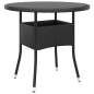 vidaXL Set de bistró de jardín 5 pzas ratán PE vidrio templado negro vidaXL Set de bistró de jardín 5 pzas ratán PE vidrio templado negro