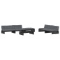 vidaXL Juego de muebles de jardín 6 pzas y cojines madera maciza negro vidaXL Juego de muebles de jardín 6 pzas y cojines madera maciza negro