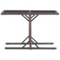 vidaXL Set de comedor de jardín 3 pzas ratán PE vidrio templado marrón vidaXL Set de comedor de jardín 3 pzas ratán PE vidrio templado marrón