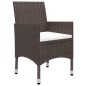 vidaXL Set de bistró de jardín 3 pzas ratán PE vidrio templado marrón vidaXL Set de bistró de jardín 3 pzas ratán PE vidrio templado marrón