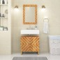 vidaXL Juego muebles de baño 2 pzas madera maciza mango marrón y negro vidaXL Juego muebles de baño 2 pzas madera maciza mango marrón y negro