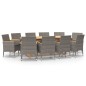 vidaXL Juego de comedor de jardín 11 piezas con cojines gris vidaXL Juego de comedor de jardín 11 piezas con cojines gris