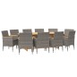 vidaXL Juego de comedor de jardín 11 piezas con cojines gris vidaXL Juego de comedor de jardín 11 piezas con cojines gris