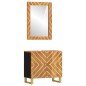 vidaXL Juego muebles de baño 2 pzas madera maciza mango marrón y negro vidaXL Juego muebles de baño 2 pzas madera maciza mango marrón y negro