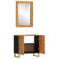 vidaXL Juego muebles de baño 2 pzas madera maciza mango marrón y negro vidaXL Juego muebles de baño 2 pzas madera maciza mango marrón y negro