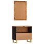 vidaXL Juego muebles de baño 2 pzas madera maciza mango marrón y negro vidaXL Juego muebles de baño 2 pzas madera maciza mango marrón y negro