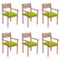 vidaXL Sillas apilables de jardín 6 uds madera de teca con cojines vidaXL Sillas apilables de jardín 6 uds madera de teca con cojines