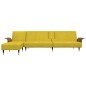 vidaXL Sofá cama en forma de L terciopelo amarillo 279x140x70 cm vidaXL Sofá cama en forma de L terciopelo amarillo 279x140x70 cm