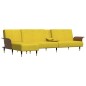 vidaXL Sofá cama en forma de L terciopelo amarillo 279x140x70 cm vidaXL Sofá cama en forma de L terciopelo amarillo 279x140x70 cm