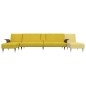vidaXL Sofá cama en forma de L terciopelo amarillo 279x140x70 cm vidaXL Sofá cama en forma de L terciopelo amarillo 279x140x70 cm