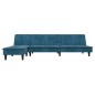 vidaXL Sofá cama en forma de L terciopelo azul 255x140x70 cm vidaXL Sofá cama en forma de L terciopelo azul 255x140x70 cm
