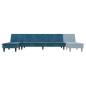 vidaXL Sofá cama en forma de L terciopelo azul 255x140x70 cm vidaXL Sofá cama en forma de L terciopelo azul 255x140x70 cm