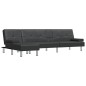 vidaXL Sofá cama en forma de L cuero sintético negro 255x140x70 cm vidaXL Sofá cama en forma de L cuero sintético negro 255x140x70 cm