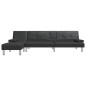 vidaXL Sofá cama en forma de L cuero sintético negro 255x140x70 cm vidaXL Sofá cama en forma de L cuero sintético negro 255x140x70 cm