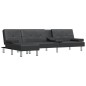 vidaXL Sofá cama en forma de L cuero sintético negro 255x140x70 cm vidaXL Sofá cama en forma de L cuero sintético negro 255x140x70 cm