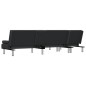 vidaXL Sofá cama en forma de L cuero sintético negro 255x140x70 cm vidaXL Sofá cama en forma de L cuero sintético negro 255x140x70 cm