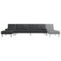 vidaXL Sofá cama en forma de L cuero sintético negro 255x140x70 cm vidaXL Sofá cama en forma de L cuero sintético negro 255x140x70 cm