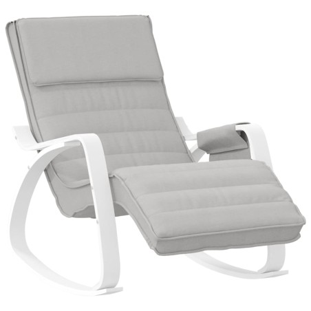 vidaXL Silla mecedora de tela gris claro